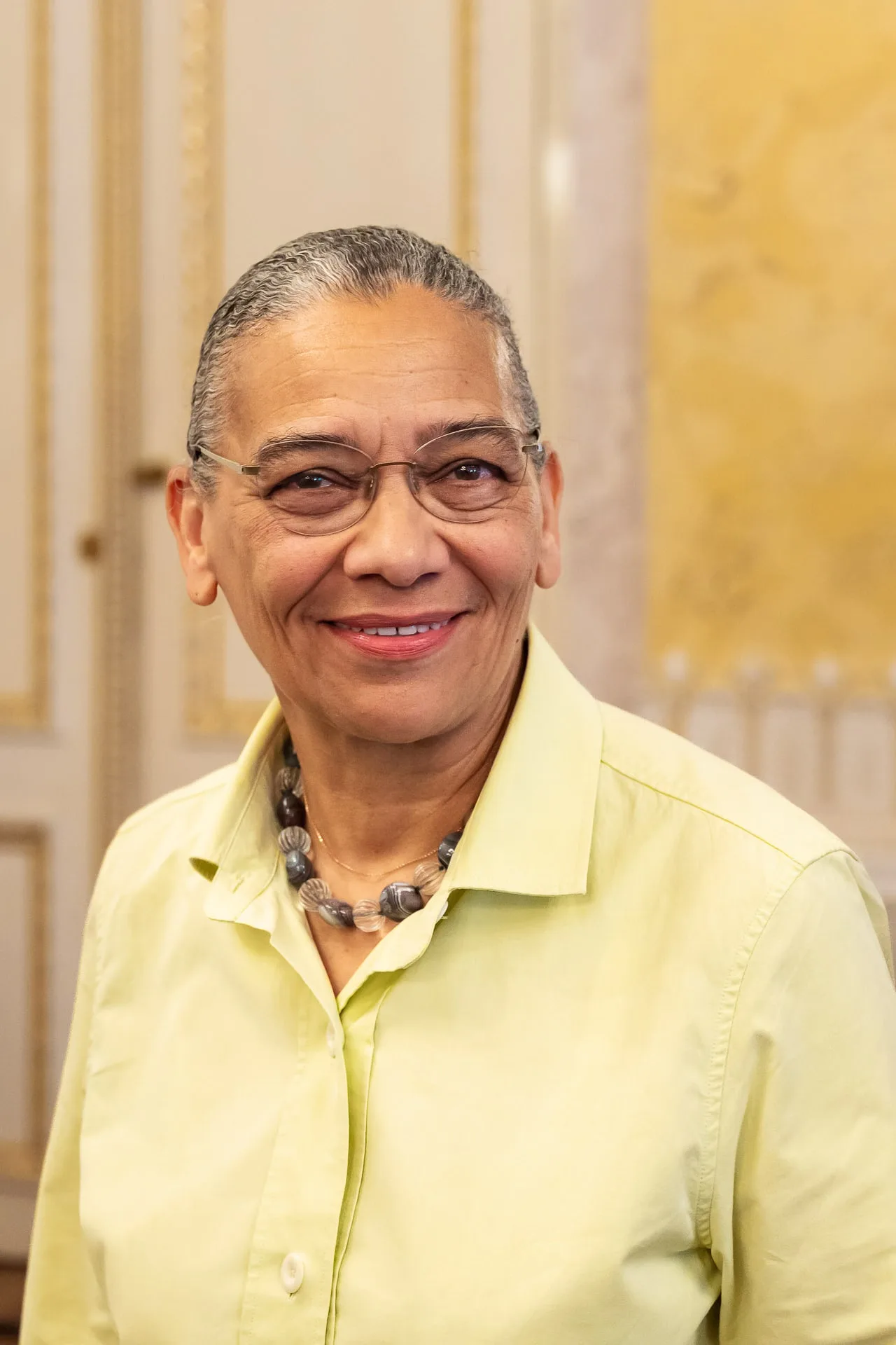 Portrait of Lubaina Himid at the Maria Lassnig Prize ceremony at the Albertina, Vienna