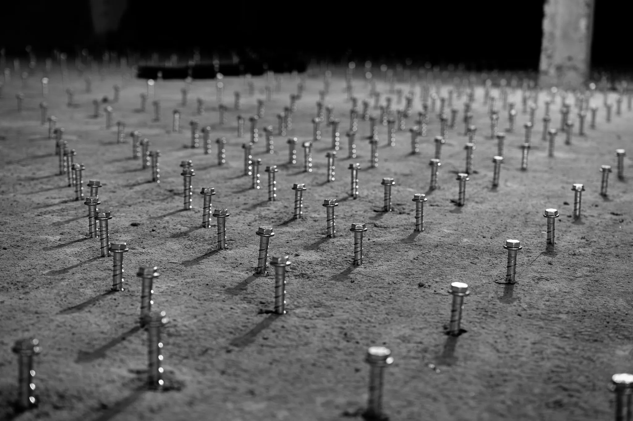 Reinforcement anchors in the floor – Foto Arsenal Wien construction site, October 2023