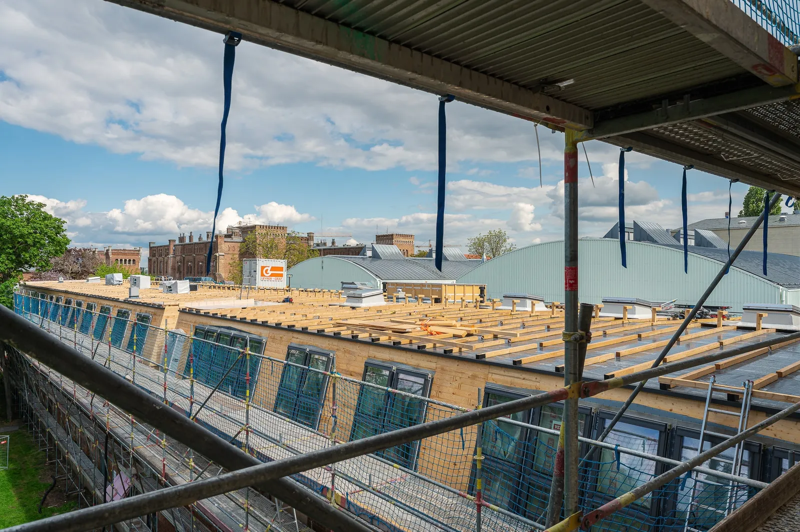 Topping-out: view across the site – Foto Arsenal Wien construction site, April 2024