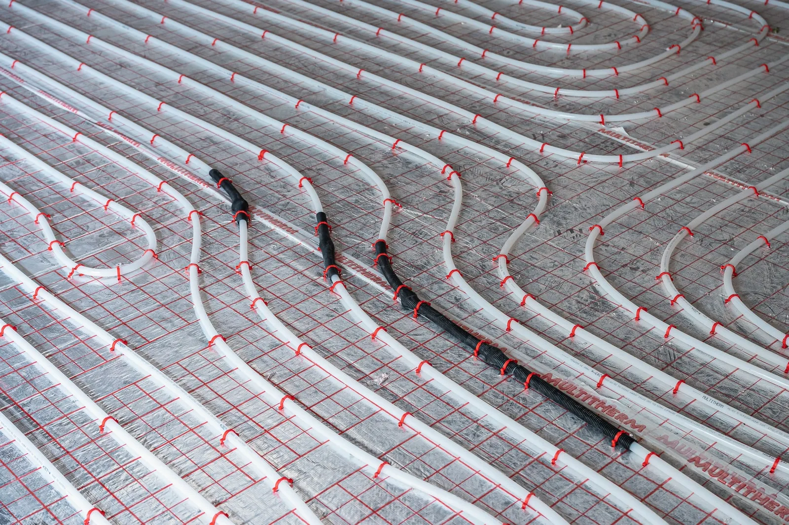 Underfloor heating pattern – Foto Arsenal Wien construction site, June 2024