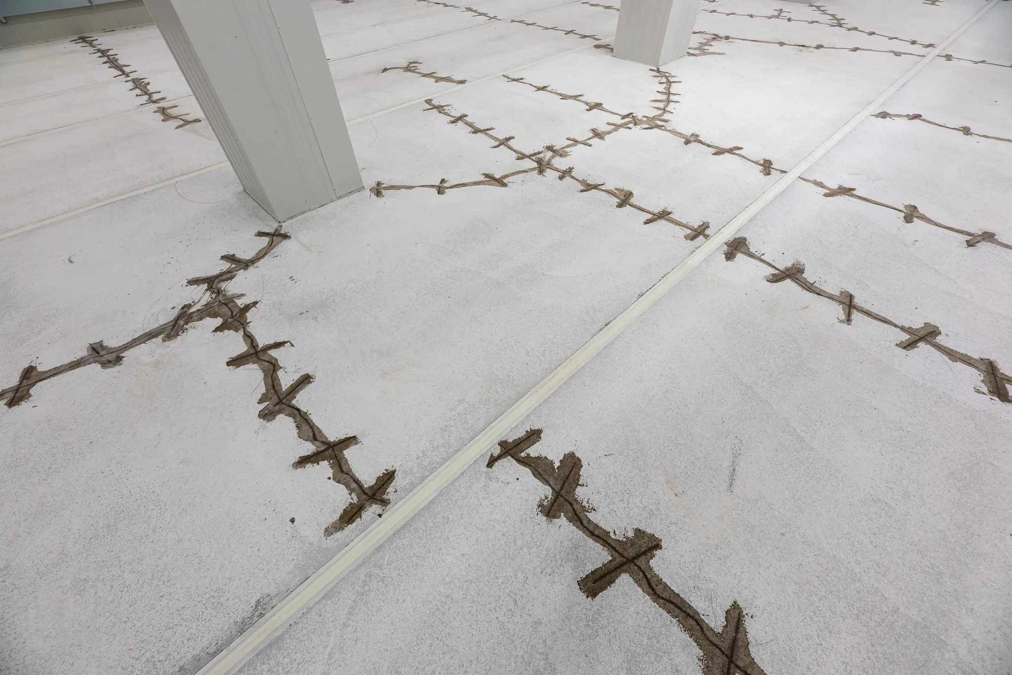 Screed joints in the finished room – Foto Arsenal Wien construction site, October 2024