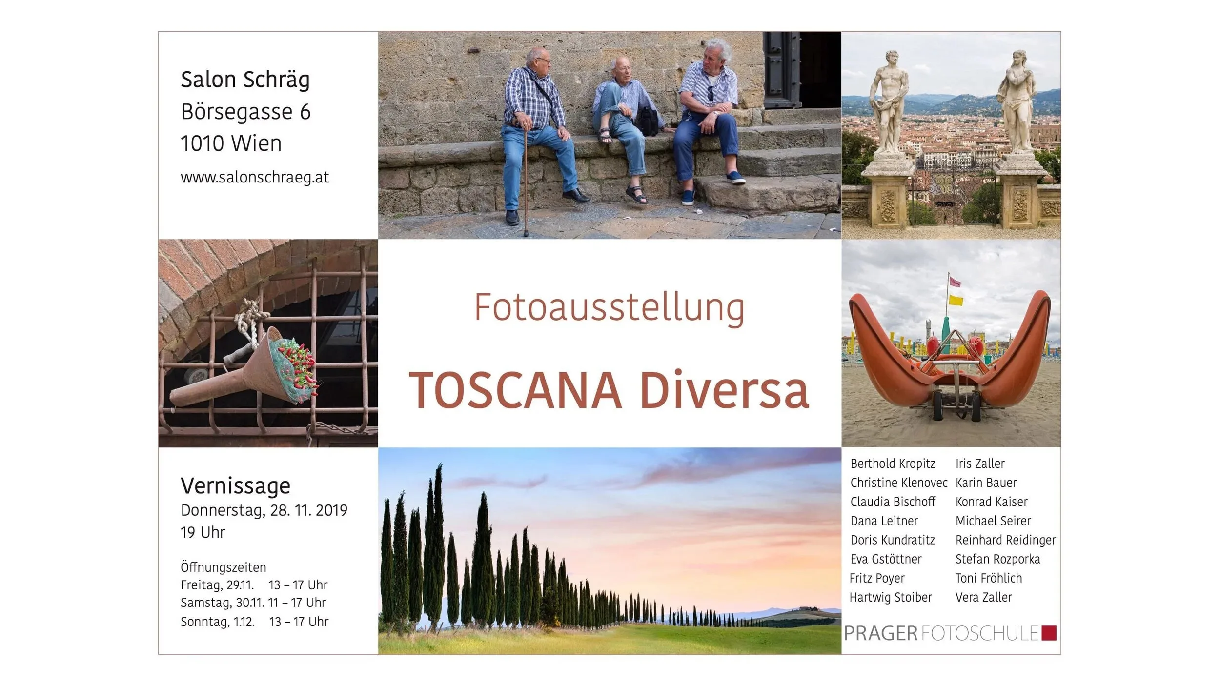 Ausstellungsplakat „Toscana Diversa", Salon Schräg 2019
